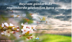 Bayram günlərində regionlarda gözlənilən hava şəraiti