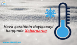 Hava şəraitinin kəskin dəyişəcəyi gözlənilir