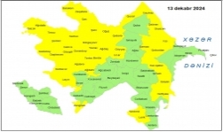 Küləkli hava şəraiti ilə bağlı sarı xəbərdarlıq verilib