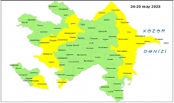 Küləkli hava şəraiti ilə bağlı sarı xəbərdarlıq verilib