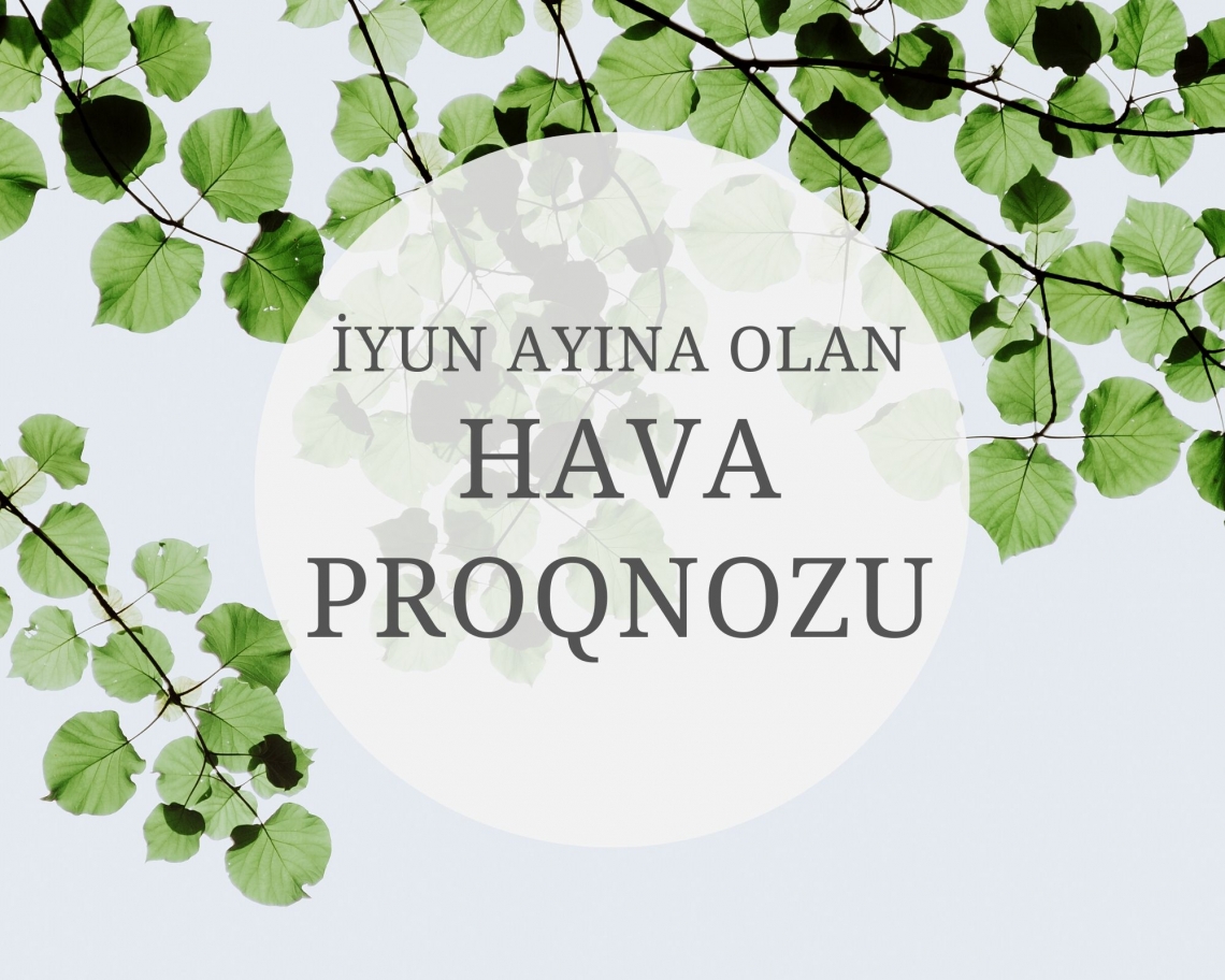 Respublika ərazisində 2025-ci il iyun ayına olan hava proqnozu