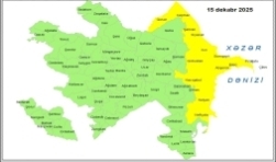 Küləkli hava şəraiti ilə bağlı sarı xəbərdarlıq verilib