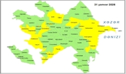 Küləkli hava şəraiti ilə bağlı sarı xəbərdarlıq verilib
