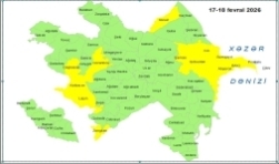 Küləkli hava şəraiti ilə bağlı sarı xəbərdarlıq verilib