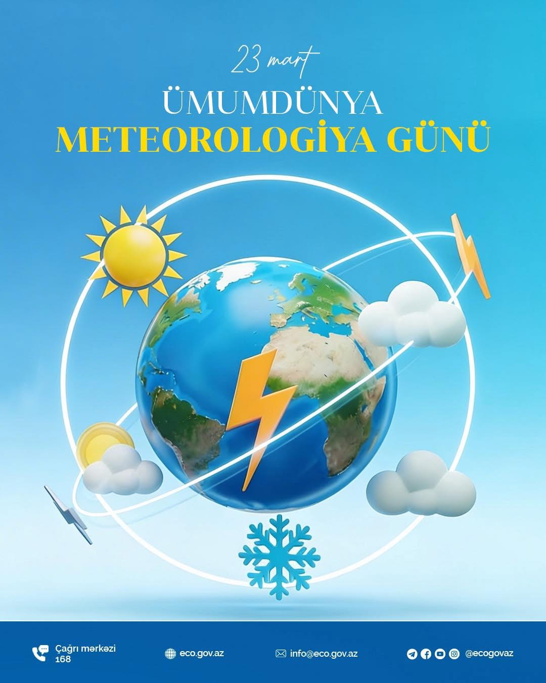23 mart – Ümumdünya Meteorologiya Günüdür