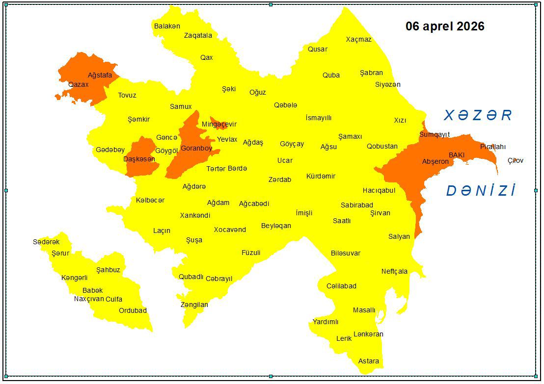 Küləkli hava şəraiti ilə bağlı sarı və narıncı xəbərdarlıq verilib